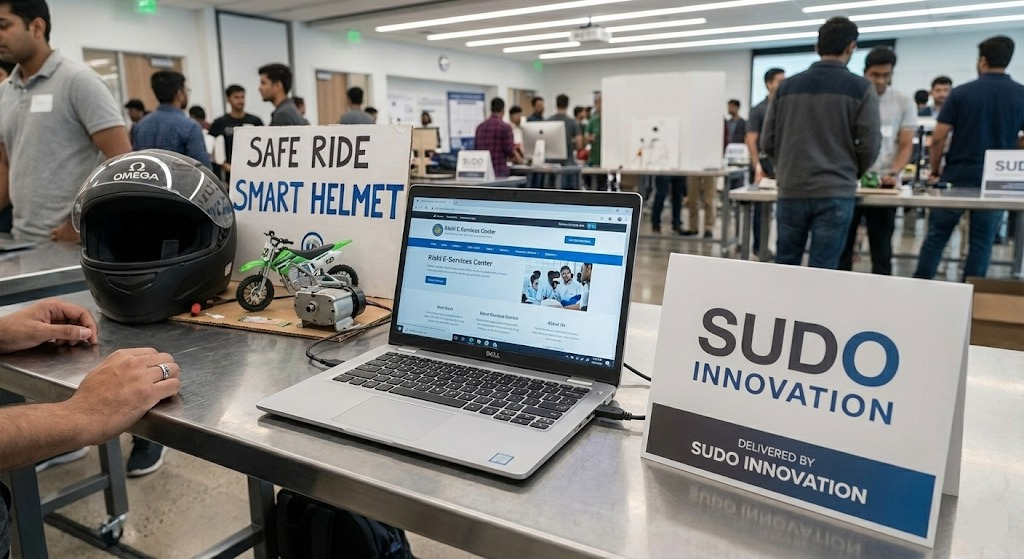 SUDO Innovation demo setup with Smart Helmet project